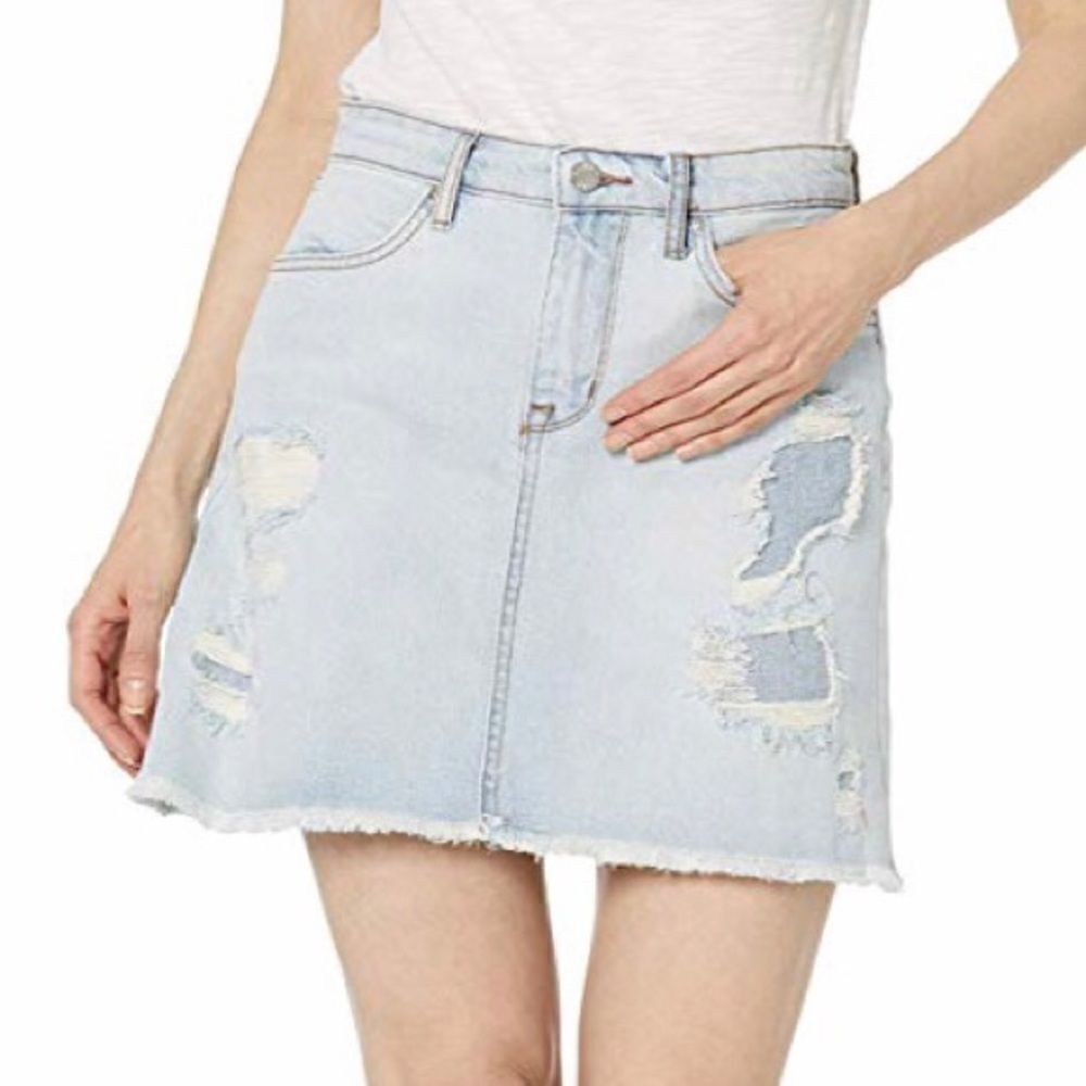 William Rast Blue Light Wash Sheer Cloud A-Line Skirt 25 NWT